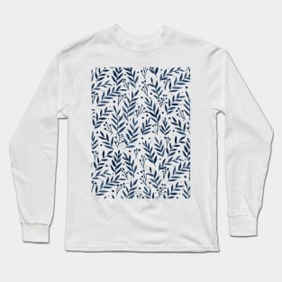 Festive watercolor branches - indigo Long Sleeve T-Shirt